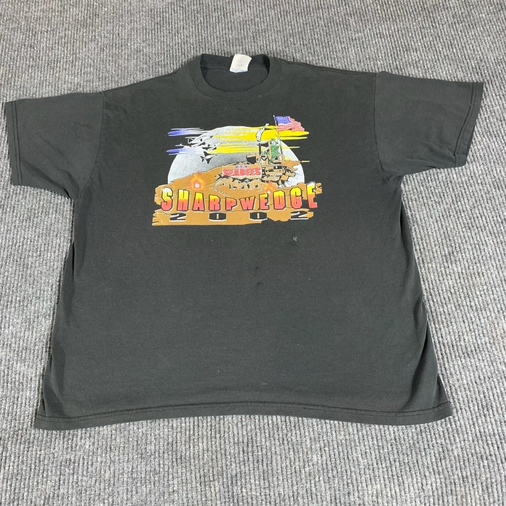 VTG Jerzees T Shirt Mens Extra Large USN‎ Seabees Sharpwedge 2000s Y2K US Navy